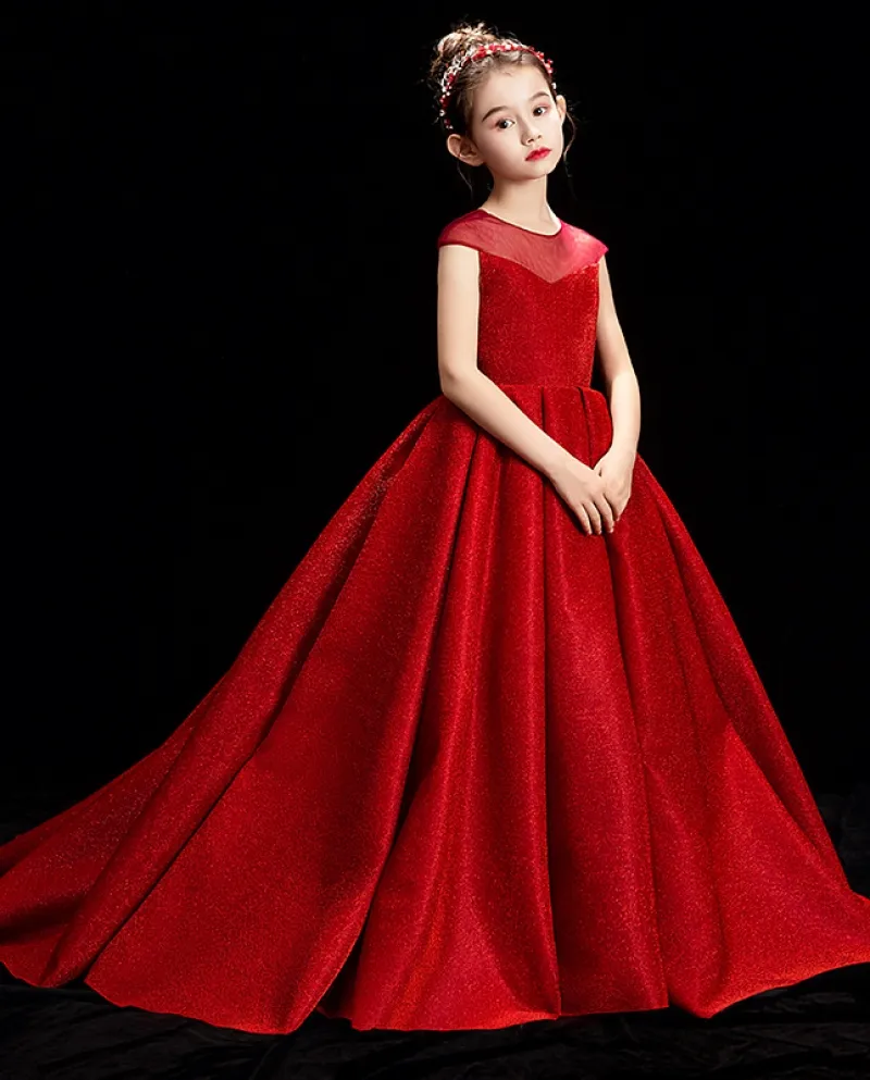 Abiti da principessa Summer Fluffy Yarn Trailing Models Catwalk Girls Dress
