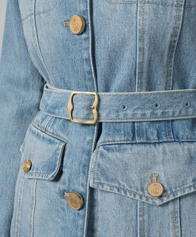 Bally Giubbotto in denim blu con effetto invecchiato L3BA359FCO276