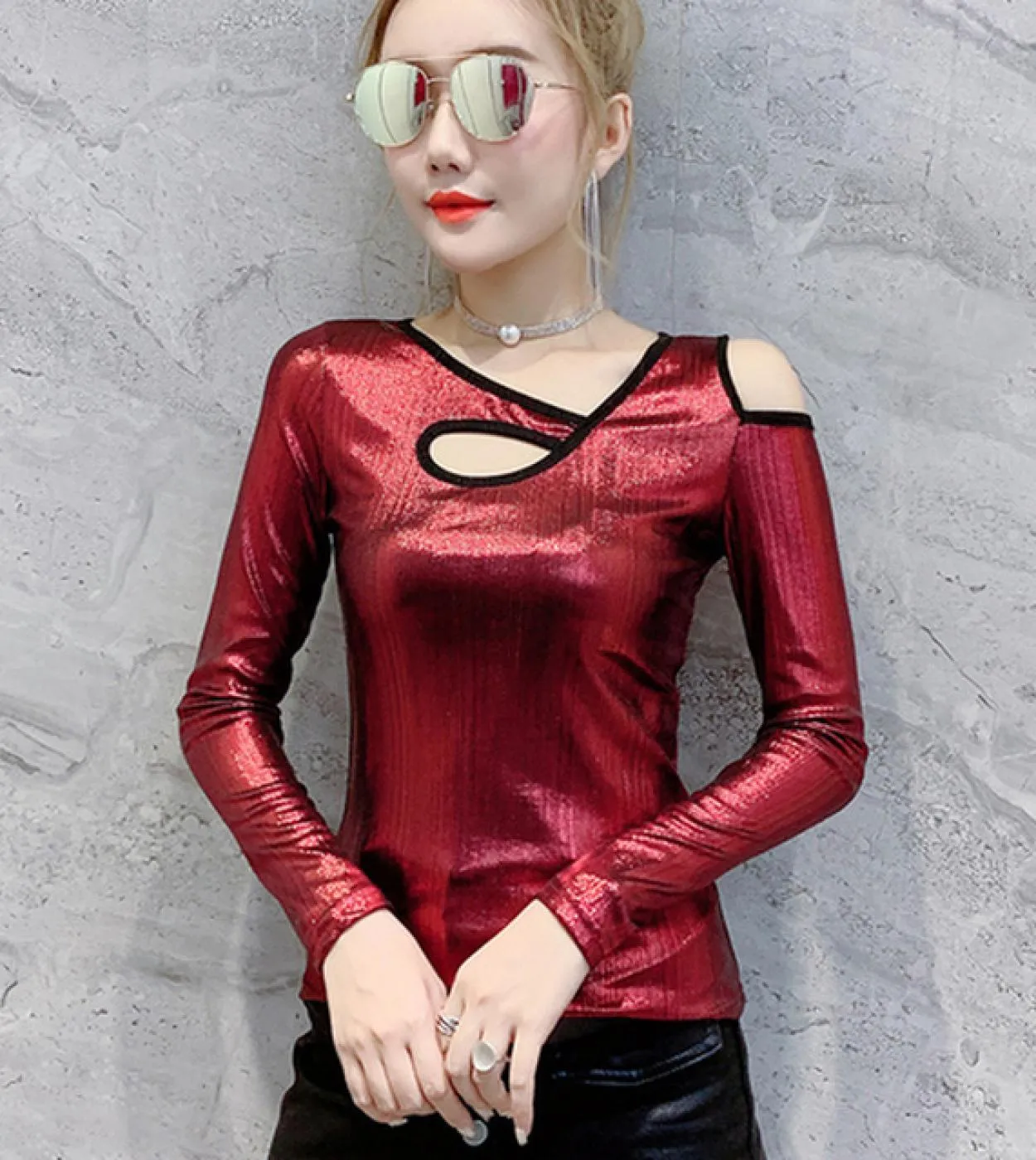 Camicie da donna a maniche lunghe con impunture a maniche lunghe per donna Slim eleganti e chic camicette autunnali in tessuto b