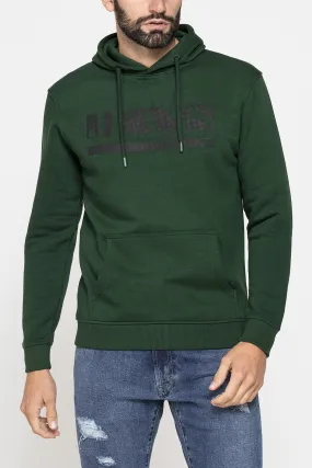 Carrera  ---------    ------------Felpa chiusa con cappuccio e stampa grafica - Verde bottiglia