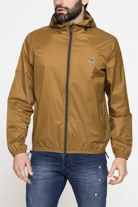 Carrera  ---------    ------------Giubbino antivento tascabile con zip e cappuccio - cumino