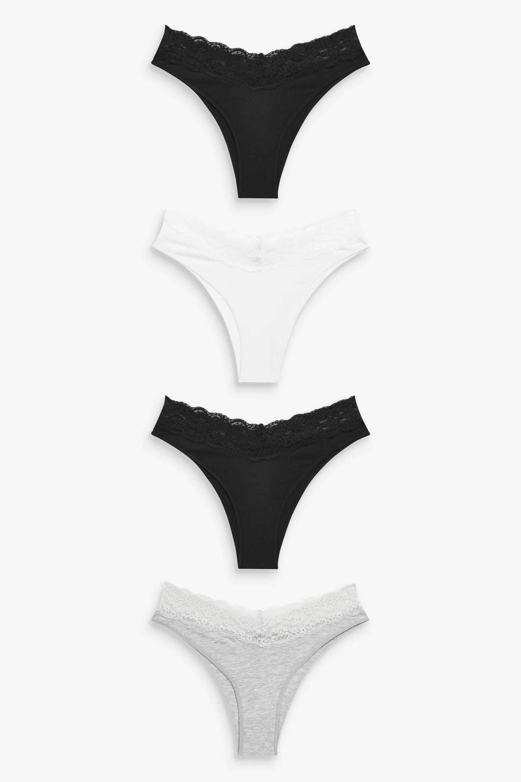 Cotone e Pizzo Slip 4 Confezione