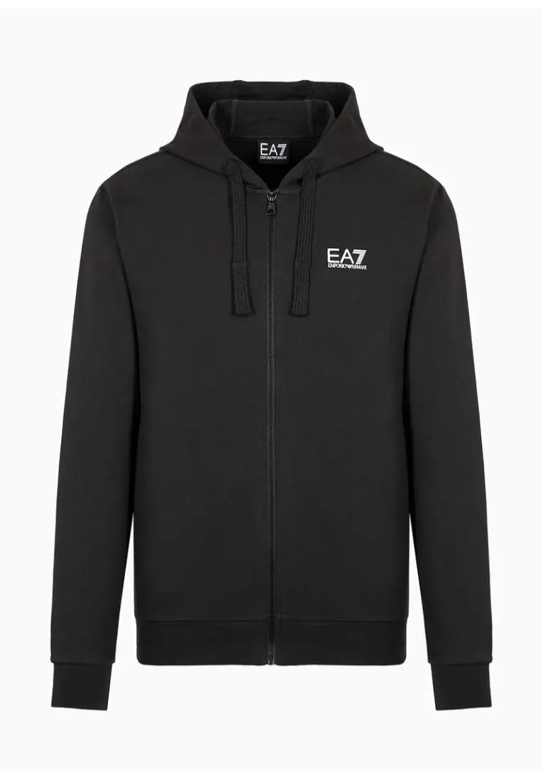 EA7 Emporio Armani  ---------    ------------Felpa aperta core identity con cappuccio - nero