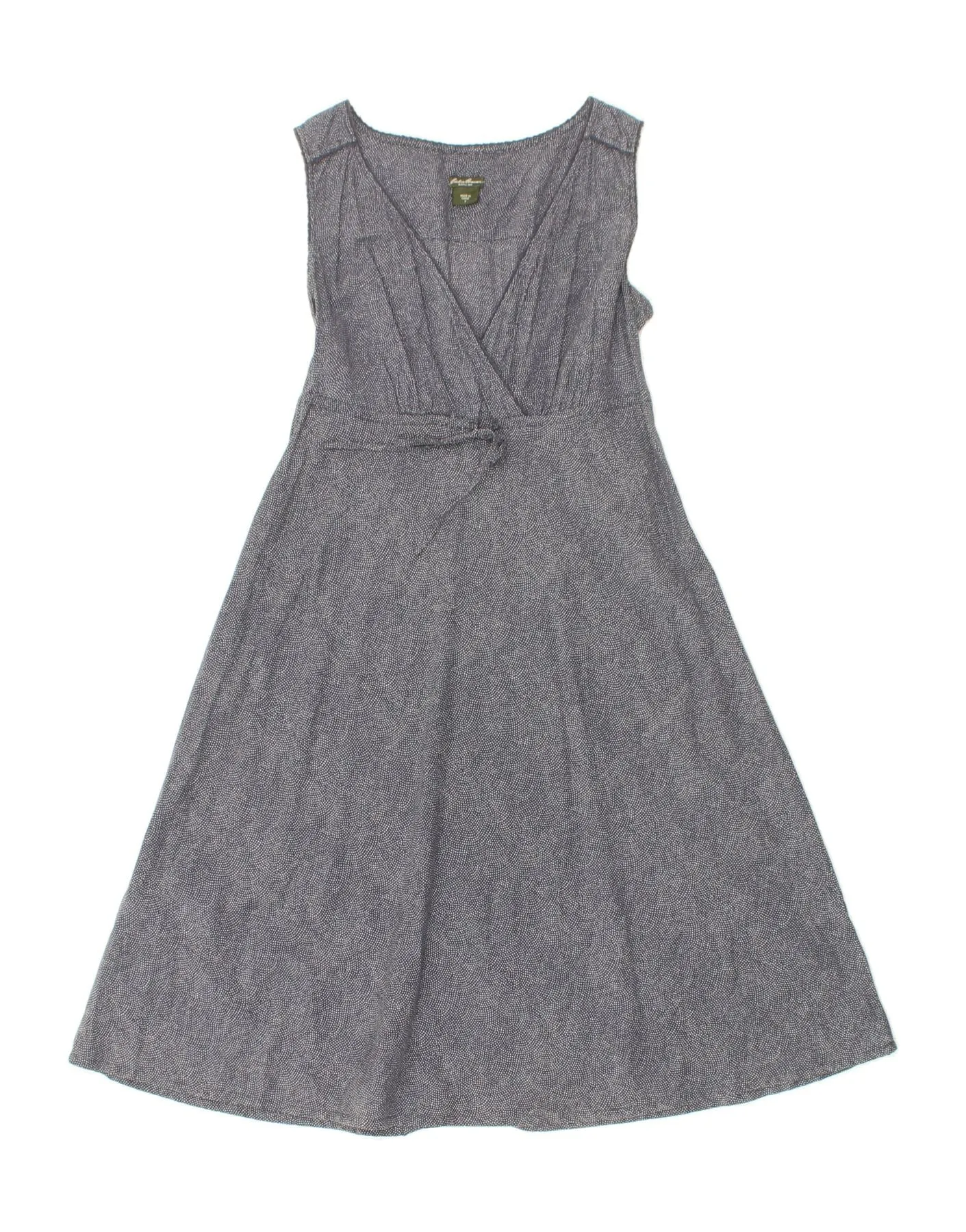 EDDIE BAUER Womens Sleeveless A-Line Dress US 2 XS Navy Blue Spotted