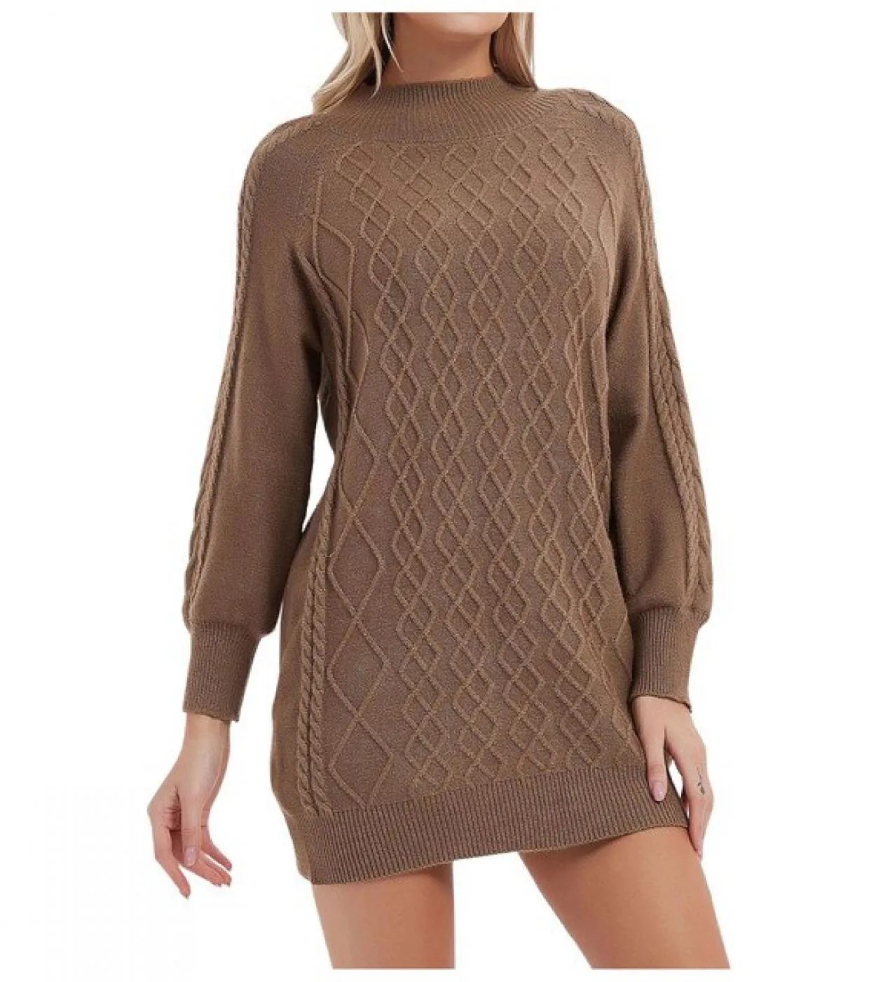 Elegant Solid Color Knitted Mini Dress Women Autumn Winter Long Sleeve Warm Sweater Dress Ladies Party Pencil Dresses Ve