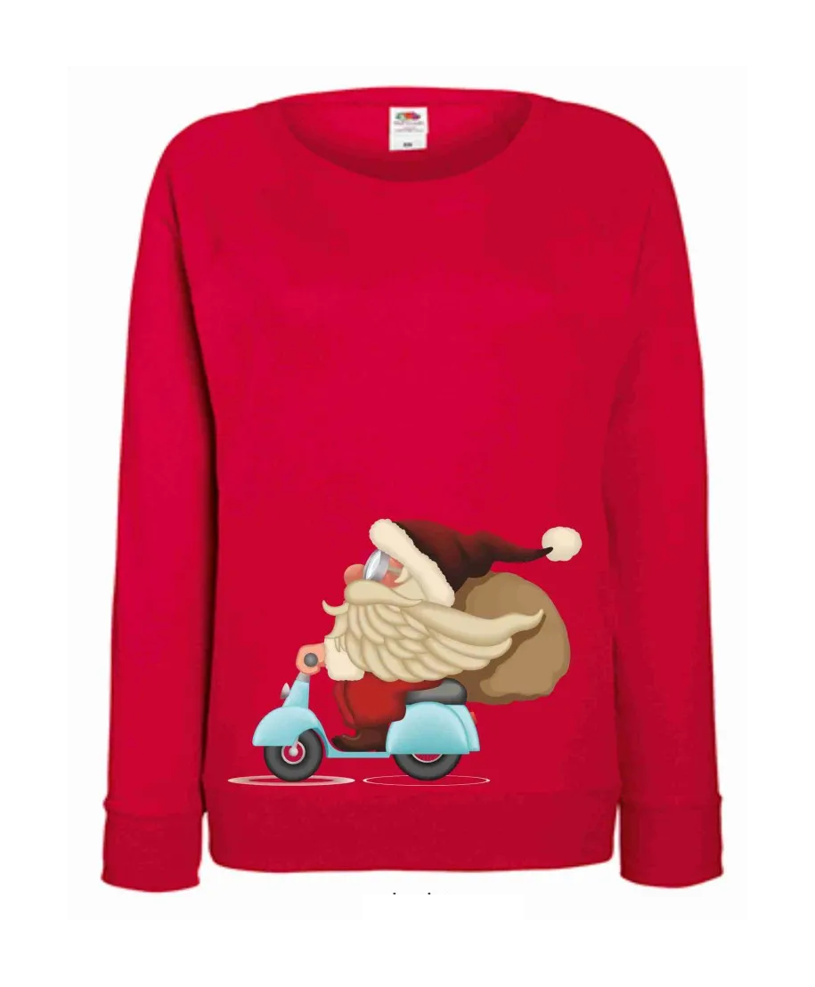 Felpa con babbo Natale - Rossa