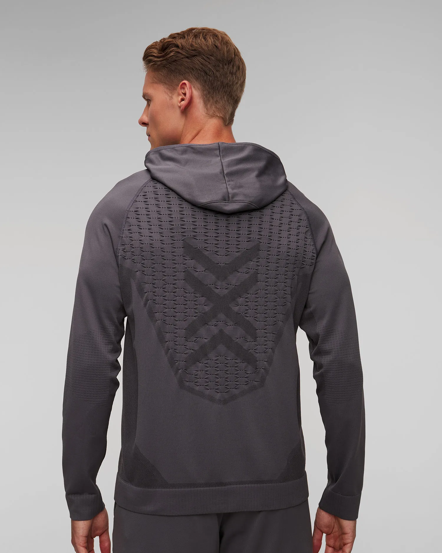 Felpa grigia con cappuccio unisex X-Bionic X-Ential Hoody LS y1x2w24u-g810