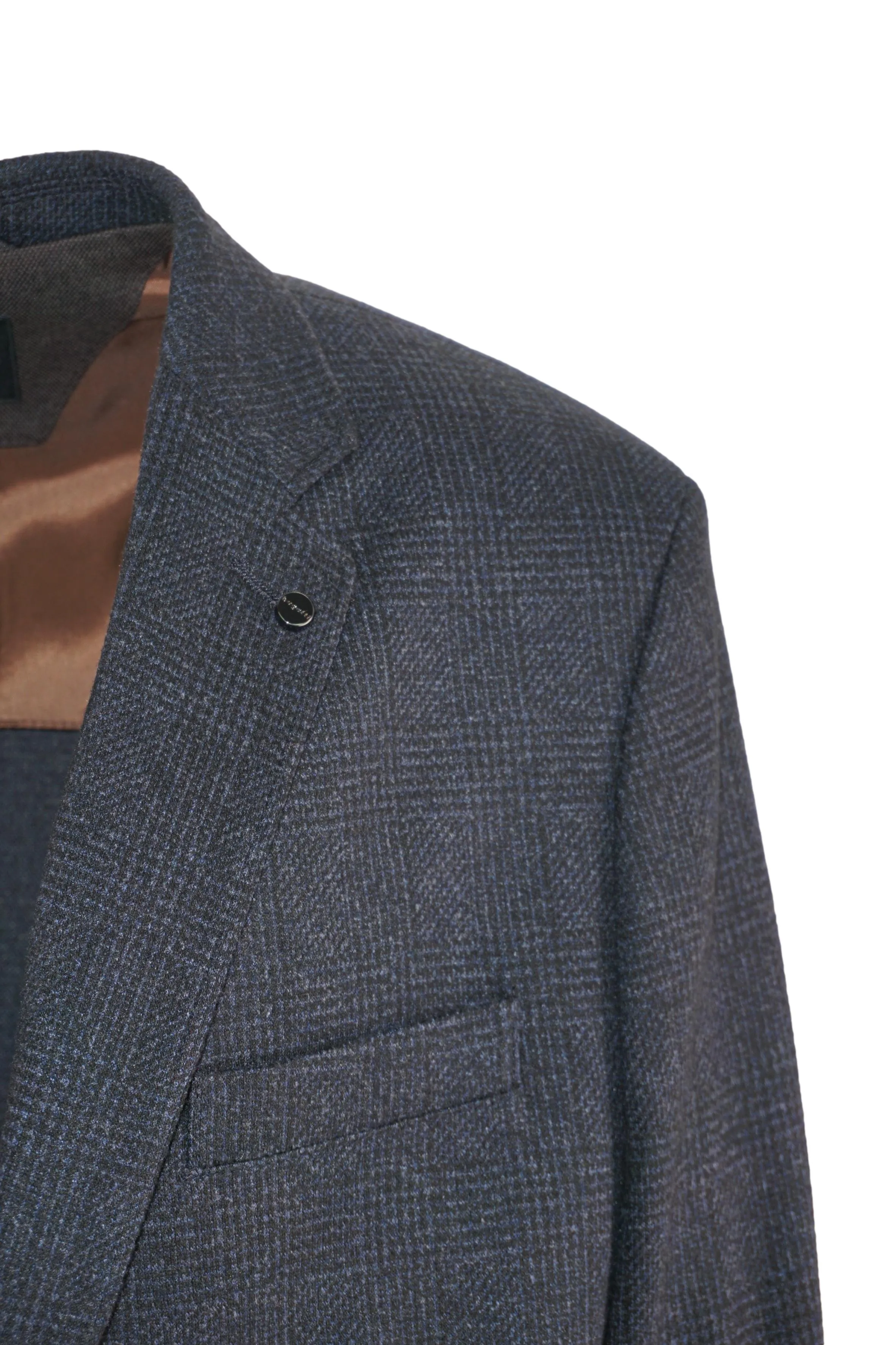 Jacket with Checked Pattern / Blue