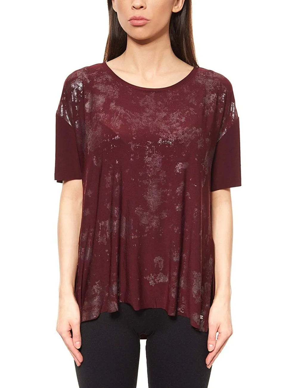 Maglia donna Laura Scott rossa con stampa metallica