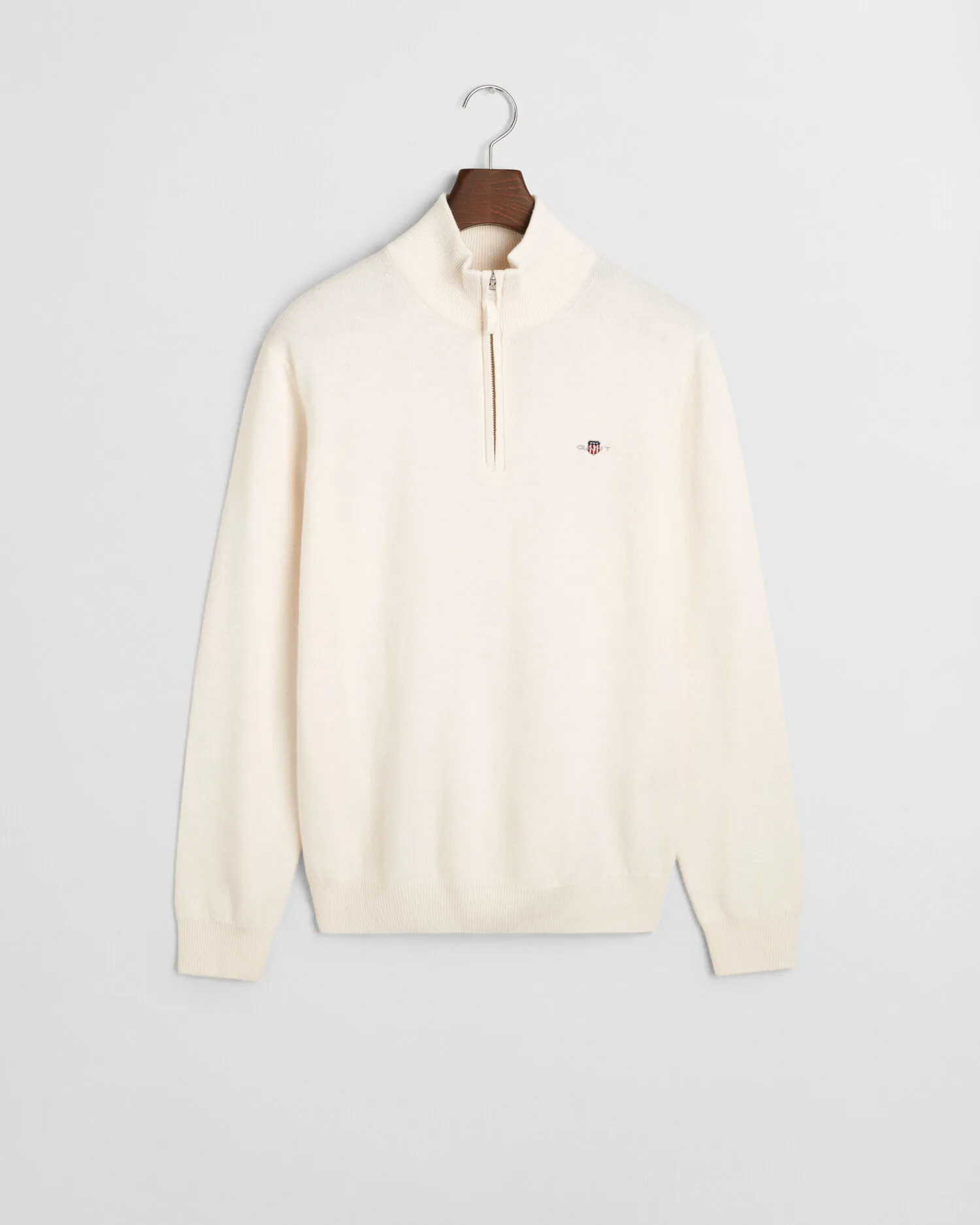 Maglia in lana d’agnello finissima con zip corta    