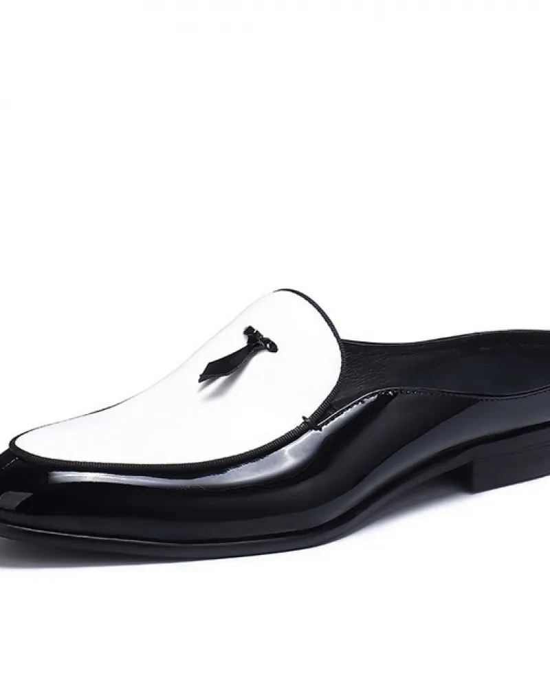 Nuove Mezze Pantofole Da Uomo In Vera Pelle 2022 Scarpe Da Lavoro Estive Per La Tendenza Maschile Personalizzata In Pelle Vernic