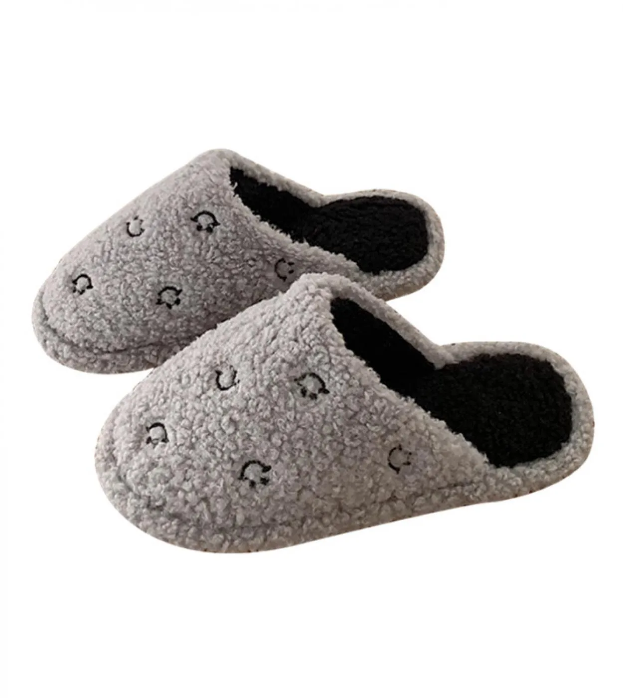 Nuove pantofole invernali donna autunno caldo chiuso soffice peluche scivoli uomo casa coperta viso carino infradito bianco coto