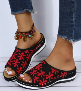 Sandali da donna in rete da cucito lavorata a maglia Scarpe basse da donna taglie forti Pantofole estive casual bohémien Infradi