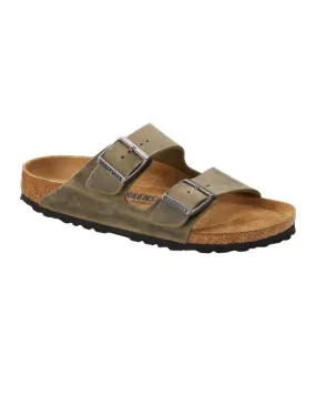 Sandalo Arizona kaki in pelle oleata invecchiata