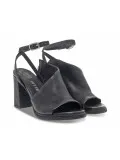 Sandalo con tacco A.S.98 ASIMMETRICO in pelle nero