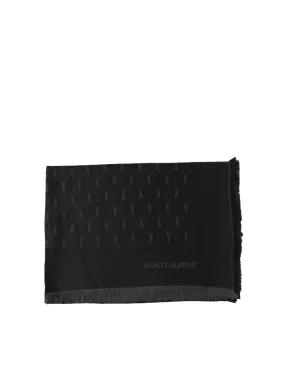 STOLA MONOGRAM IN MISTO LANA, COTONE E SETA