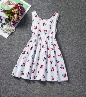 Summer Girl Lace Floral Slip Dress Bianco senza maniche da sera Abiti da festa di nozze Costume da compleanno per ragazze elegan