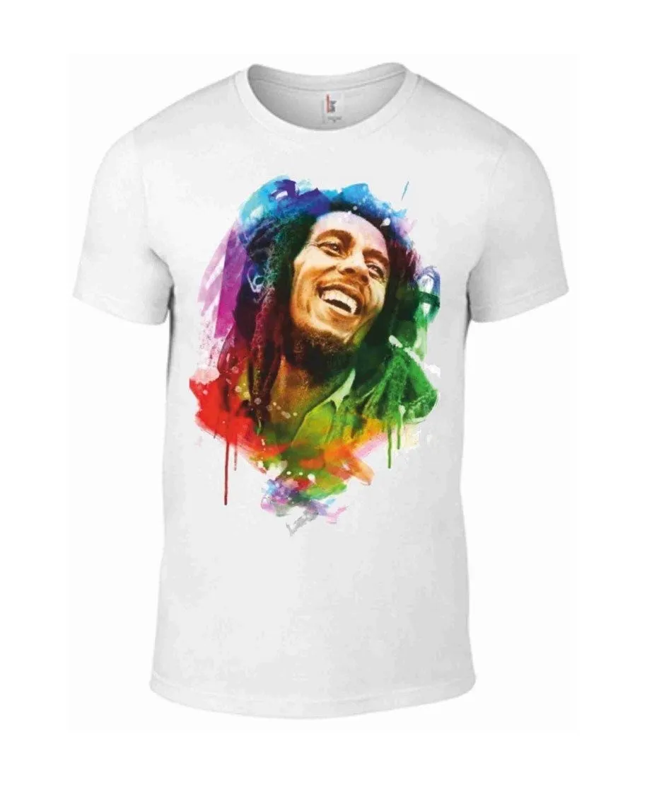 T-shirt - bianca - Stampa Bob Marley - Mezze maniche
