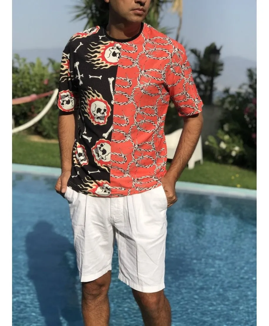 T shirt particolare, con base Colore arancio